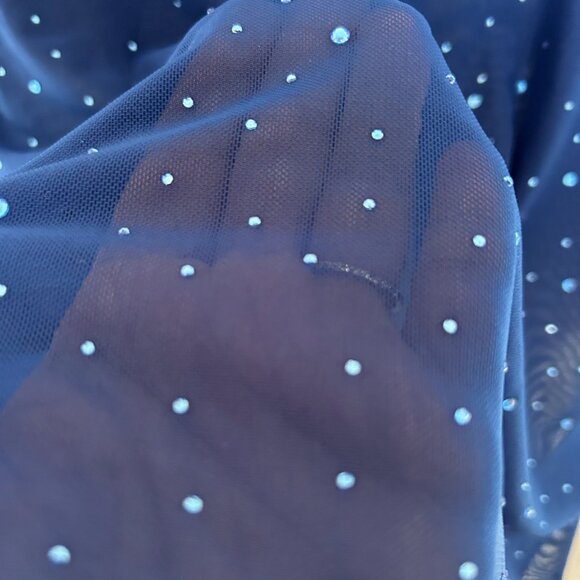 NWT ONLY Sequin Mesh Top Sheer See Through Shirt Long Sleeve Size M - Picture 5 of 6